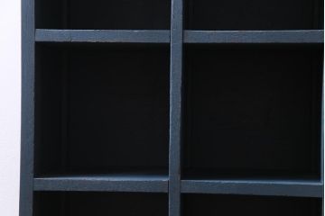 ペイント家具　3×4マス　脚付リメイク　ダークカラーが格好いいマス目棚(ロッカー、下駄箱、オープンラック、収納棚)