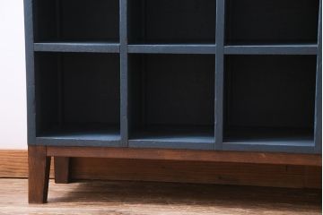 ペイント家具　3×4マス　脚付リメイク　ダークカラーが格好いいマス目棚(ロッカー、下駄箱、オープンラック、収納棚)