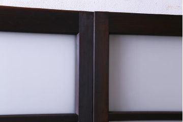 和製アンティーク　昭和初期　ダイヤガラス入り　和モダンな雰囲気漂う味わい深いガラス戸2枚セット(建具、引き戸)