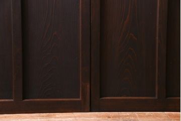 和製アンティーク　昭和初期　ダイヤガラス入り　和モダンな雰囲気漂う味わい深いガラス戸2枚セット(建具、引き戸)