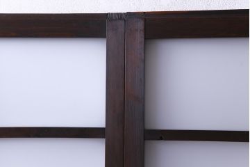 和製アンティーク　昭和初期　ダイヤガラス入り　和モダンな雰囲気漂う味わい深いガラス戸2枚セット(建具、引き戸)