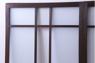 和製アンティーク　昭和初期　ダイヤガラス入り　和モダンな雰囲気漂う味わい深いガラス戸2枚セット(建具、引き戸)