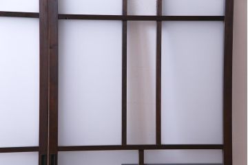 和製アンティーク　昭和初期　ダイヤガラス入り　和モダンな雰囲気漂う味わい深いガラス戸2枚セット(建具、引き戸)