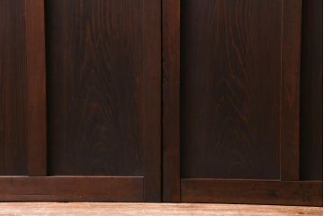 和製アンティーク　昭和初期　ダイヤガラス入り　和モダンな雰囲気漂う味わい深いガラス戸2枚セット(建具、引き戸)