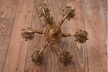 フランスビンテージ　青銅製　6灯　エレガントな雰囲気漂うケージシャンデリア(天井照明)