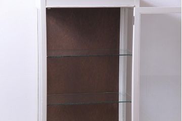 フランスアンティーク　ペイント家具　シャビーシックな雰囲気漂うガラスケース(陳列棚)