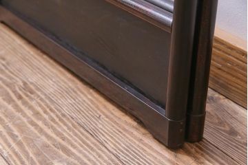 アンティーク雑貨　昭和中期　鶴図柄　フック付き　艶やかな漆塗りが上品な二つ折り衣桁