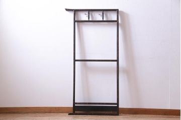 アンティーク雑貨　昭和中期　樹皮の様な模様が美しい上品な衣桁(ハンガーラック)