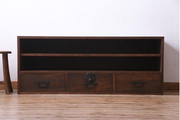 ラフジュ工房オリジナル　古い箪笥の引き出しを使ったリメイクローボード(テレビボード、収納棚)