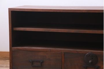 ラフジュ工房オリジナル　古い箪笥の引き出しを使ったリメイクローボード(テレビボード、収納棚)