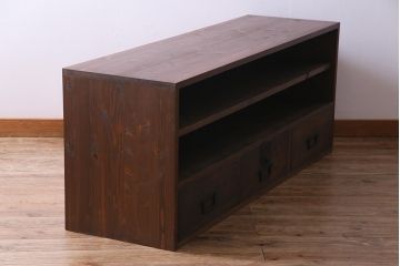 ラフジュ工房オリジナル　古い箪笥の引き出しを使ったリメイクローボード(テレビボード、収納棚)