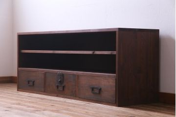 ラフジュ工房オリジナル　古い箪笥の引き出しを使ったリメイクローボード(テレビボード、収納棚)