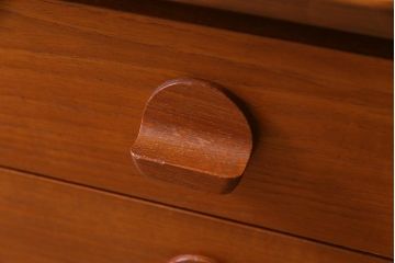 ヴィンテージ家具　イギリスビンテージ　STAG社　チーク材　すっきりとしたシルエットのワークデスク(両袖机、在宅ワーク、在宅用)