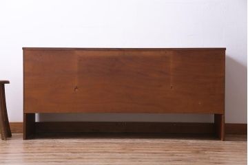 ヴィンテージ家具　イギリスビンテージ　STAG社　チーク材　すっきりとしたシルエットのワークデスク(両袖机、在宅ワーク、在宅用)