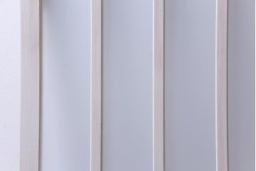 ペイント建具　色ガラス入り　清涼感漂う細身のドア(扉)