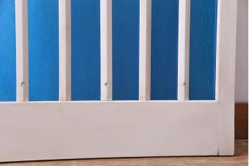 ペイント建具　色ガラス入り　清涼感漂う細身のドア(扉)