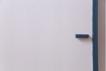 ペイント建具　ダイヤガラス入り　爽やかな色合いのドア(扉)