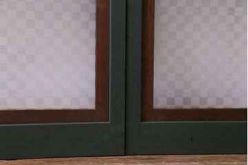 ペイント建具　当店オリジナルガラス入り　和モダンなデザインのガラス戸2枚セット(窓、格子戸)