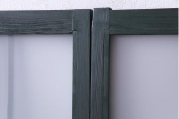 ペイント建具　当店オリジナルガラス入り　和モダンなデザインのガラス戸2枚セット(窓、格子戸)