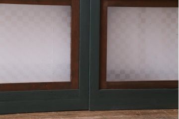 ペイント建具　当店オリジナルガラス入り　和モダンなデザインのガラス戸2枚セット(窓、格子戸)