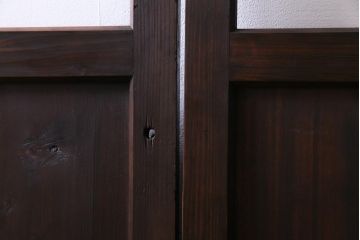 和製アンティーク　激レア　シンプルなデザインがレトロな背の高いガラス戸2枚セット(建具、引き戸)