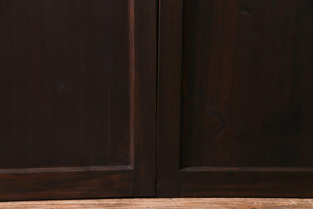 和製アンティーク　激レア　シンプルなデザインがレトロな背の高いガラス戸2枚セット(建具、引き戸)