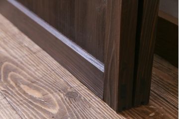 和製アンティーク　激レア　シンプルなデザインがレトロな背の高いガラス戸2枚セット(建具、引き戸)