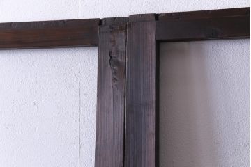 和製アンティーク　激レア　シンプルなデザインがレトロな背の高いガラス戸2枚セット(建具、引き戸)