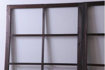 和製アンティーク　激レア　シンプルなデザインがレトロな背の高いガラス戸2枚セット(建具、引き戸)