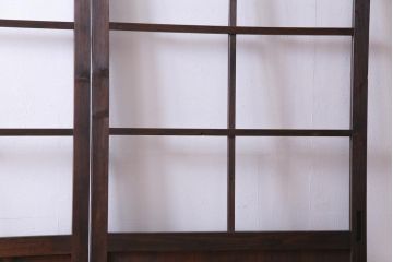 和製アンティーク　激レア　シンプルなデザインがレトロな背の高いガラス戸2枚セット(建具、引き戸)