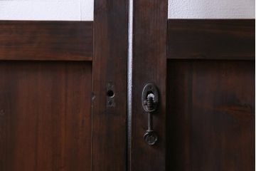 和製アンティーク　激レア　シンプルなデザインがレトロな背の高いガラス戸2枚セット(建具、引き戸)