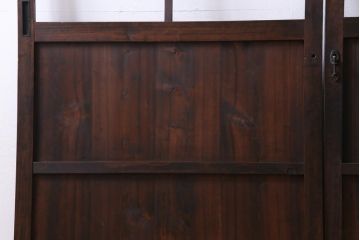 和製アンティーク　激レア　シンプルなデザインがレトロな背の高いガラス戸2枚セット(建具、引き戸)