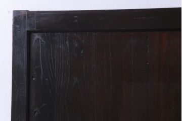 和製アンティーク　ラフジュ工房オリジナルステンドグラス　結霜ガラスとステンドグラス入りの和モダンなガラス帯戸1枚(板戸、引戸)