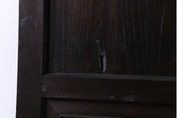 和製アンティーク　ラフジュ工房オリジナルステンドグラス　結霜ガラスとステンドグラス入りの和モダンなガラス帯戸1枚(板戸、引戸)