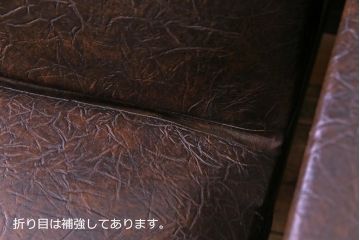 ヴィンテージ家具　ビンテージ　合皮　渋さが漂うメンズライクにおすすめなソファ(二人掛け)
