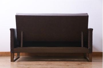 ヴィンテージ家具　ビンテージ　合皮　渋さが漂うメンズライクにおすすめなソファ(二人掛け)