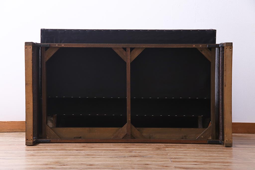 ヴィンテージ家具　ビンテージ　合皮　渋さが漂うメンズライクにおすすめなソファ(二人掛け)