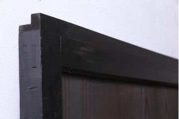 和製アンティーク　ラフジュ工房オリジナルステンドグラス　モールガラスとステンドグラス入りの和モダンな帯戸1枚(ガラス帯戸、板戸、引戸)