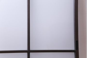 昭和初期　モールガラスとすりガラスを組み入れた和モダンなガラス戸1枚(引戸、建具)