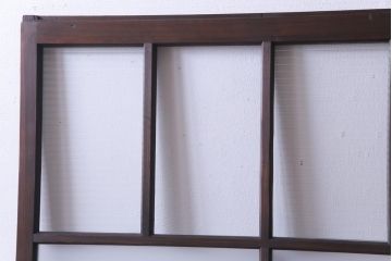 昭和初期　モールガラスとすりガラスを組み入れた和モダンなガラス戸1枚(引戸、建具)