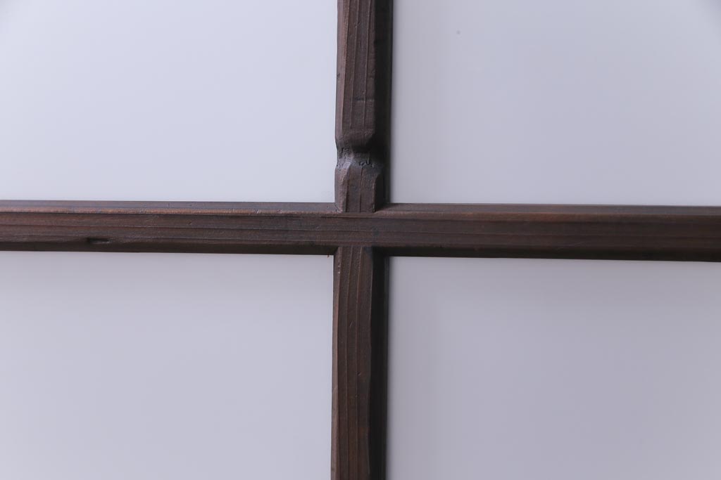 昭和初期　モールガラスとすりガラスを組み入れた和モダンなガラス戸1枚(引戸、建具)