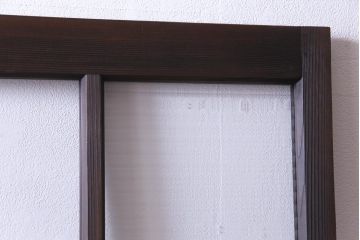 昭和初期　モールガラスとすりガラスを組み入れた和モダンなガラス戸1枚(引戸、建具)