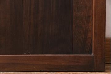 昭和初期　ラフジュ工房オリジナルステンドグラス　色ガラスと結霜ガラスがアクセントのステンドグラス入り引戸1枚(建具)(1)