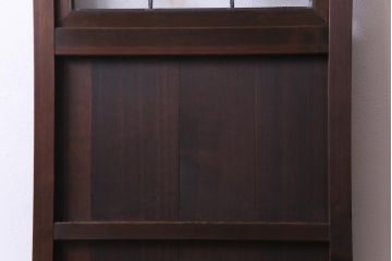昭和初期　ラフジュ工房オリジナルステンドグラス　色ガラスと結霜ガラスがアクセントのステンドグラス入り引戸1枚(建具)(1)