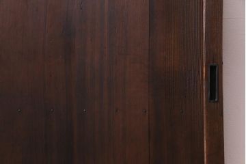 昭和初期　ラフジュ工房オリジナルステンドグラス　色ガラスと結霜ガラスがアクセントのステンドグラス入り引戸1枚(建具)(2)