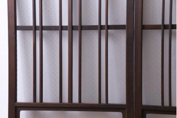 当店オリジナルガラス　変わり花菱　デザインガラスを使用したレトロな雰囲気のガラス戸2枚セット(建具、引き戸)