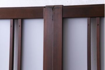 当店オリジナルガラス　変わり花菱　デザインガラスを使用したレトロな雰囲気のガラス戸2枚セット(建具、引き戸)(1)