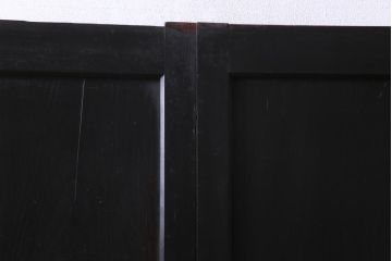 和製アンティーク　色ガラス・デザインガラス入り　ノスタルジックな雰囲気がお洒落な板戸2枚セット(建具、引き戸)