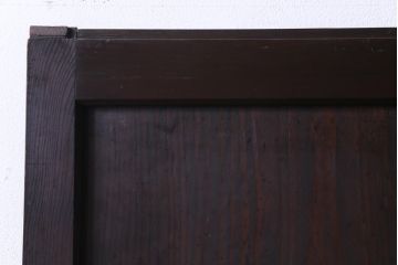 和製アンティーク　色ガラス・デザインガラス入り　ノスタルジックな雰囲気がお洒落な板戸2枚セット(建具、引き戸)