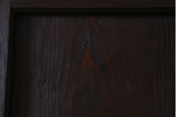 和製アンティーク　色ガラス・デザインガラス入り　ノスタルジックな雰囲気がお洒落な板戸2枚セット(建具、引き戸)